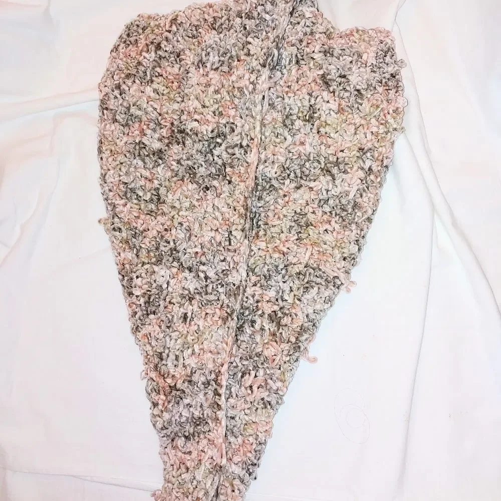 Chenille Handmade Baby Blanket Pink/Brown 30